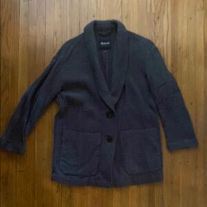 Madewell Charcoal Gray Blazer Knit Jacket Woman Small